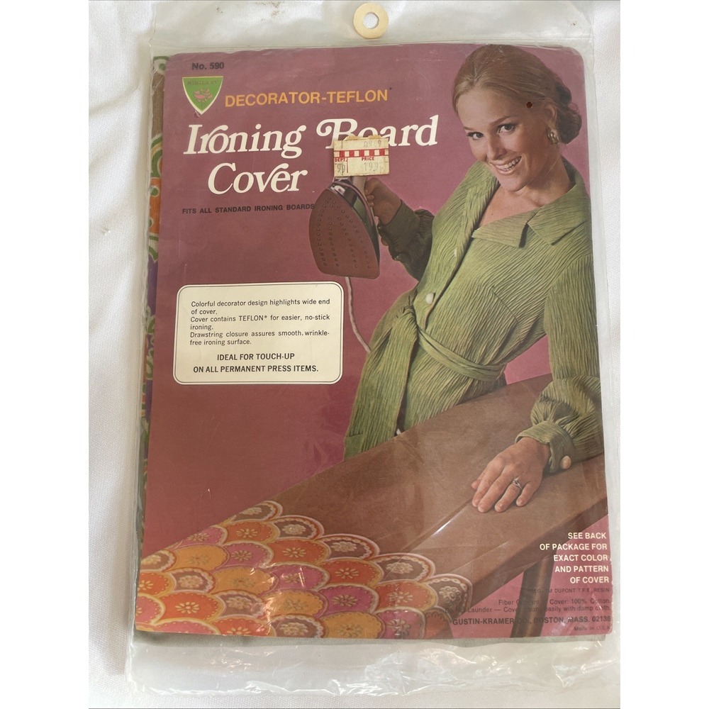 NWT Vintage Hemlast ironing board cover Teflon 1970s Groovy Floral Hippie USA
